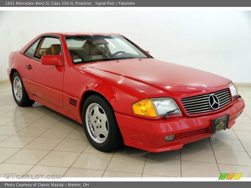 Signal Red / Palomino 1991 Mercedes-Benz SL Class 300 SL Roadster