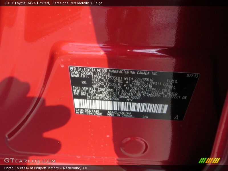 Barcelona Red Metallic / Beige 2013 Toyota RAV4 Limited