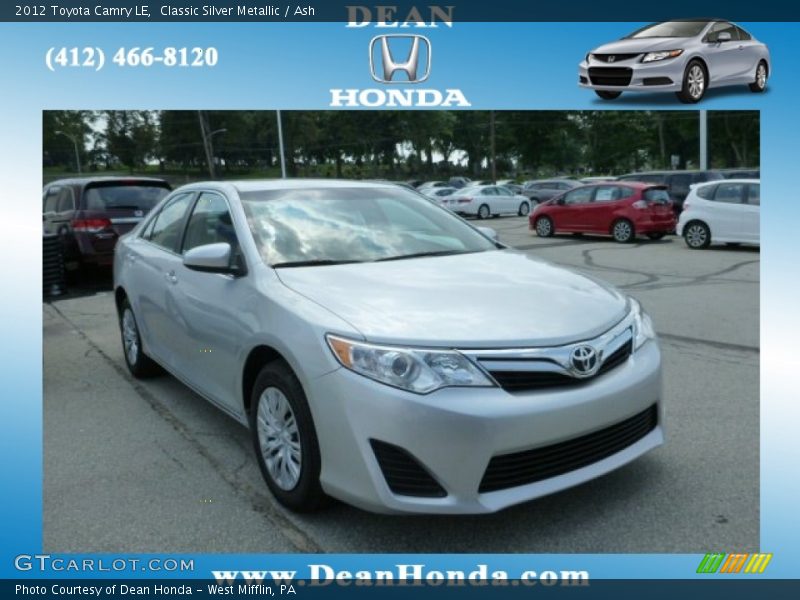 Classic Silver Metallic / Ash 2012 Toyota Camry LE