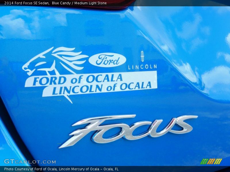 Blue Candy / Medium Light Stone 2014 Ford Focus SE Sedan