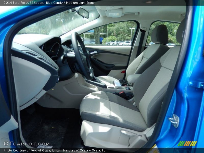 Blue Candy / Medium Light Stone 2014 Ford Focus SE Sedan