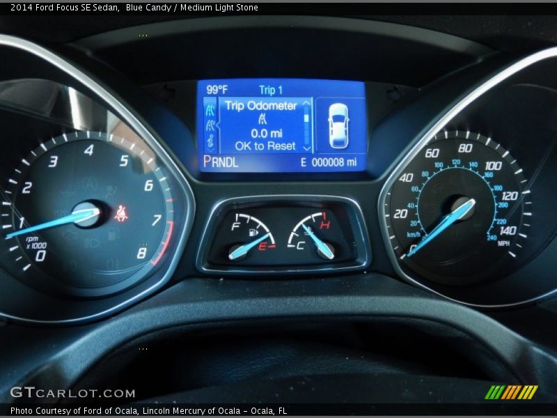 Blue Candy / Medium Light Stone 2014 Ford Focus SE Sedan