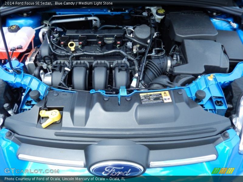 Blue Candy / Medium Light Stone 2014 Ford Focus SE Sedan