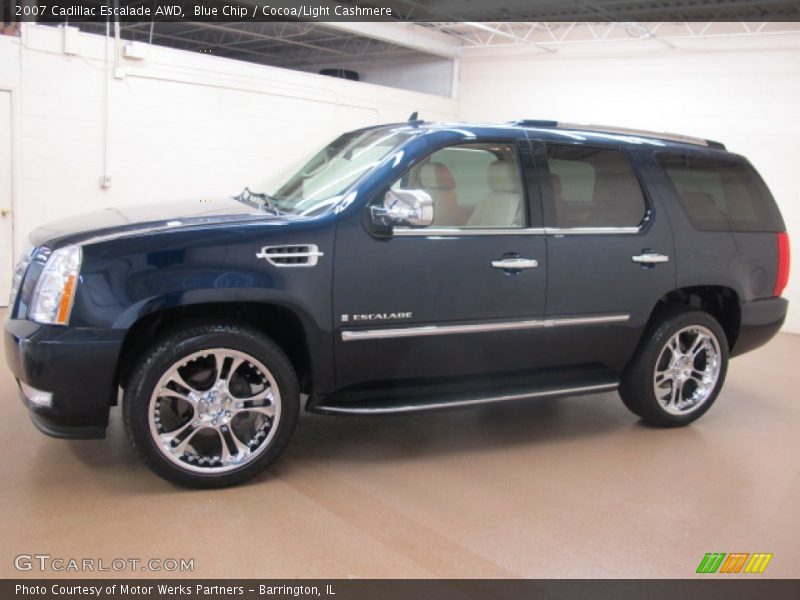 Blue Chip / Cocoa/Light Cashmere 2007 Cadillac Escalade AWD