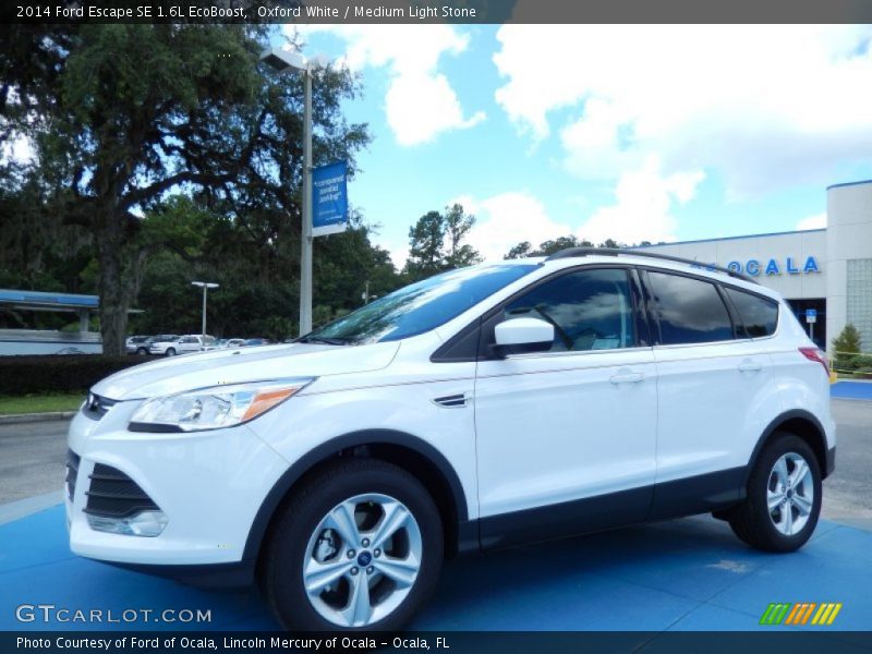 Oxford White / Medium Light Stone 2014 Ford Escape SE 1.6L EcoBoost