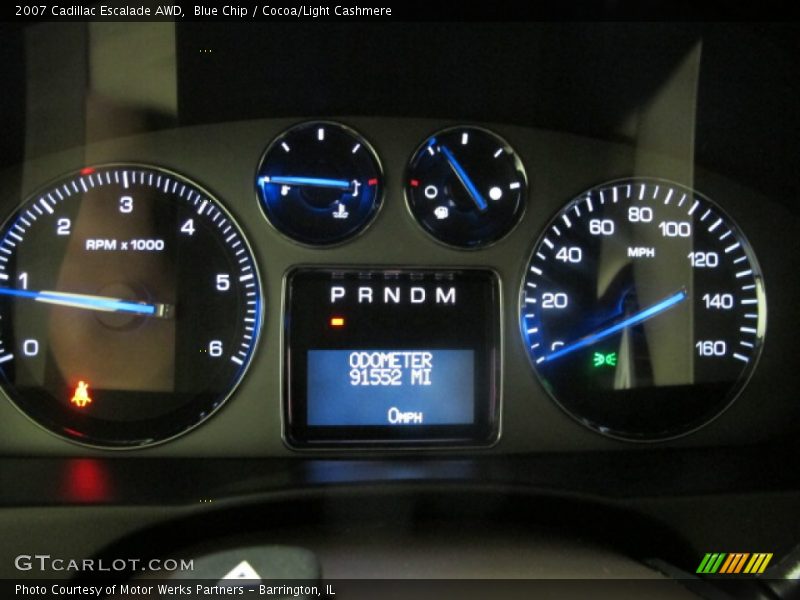Blue Chip / Cocoa/Light Cashmere 2007 Cadillac Escalade AWD