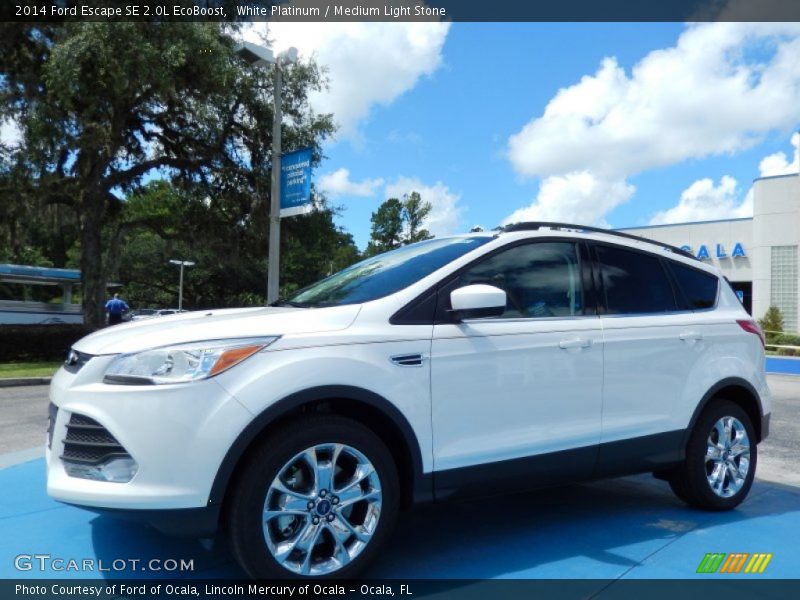 White Platinum / Medium Light Stone 2014 Ford Escape SE 2.0L EcoBoost