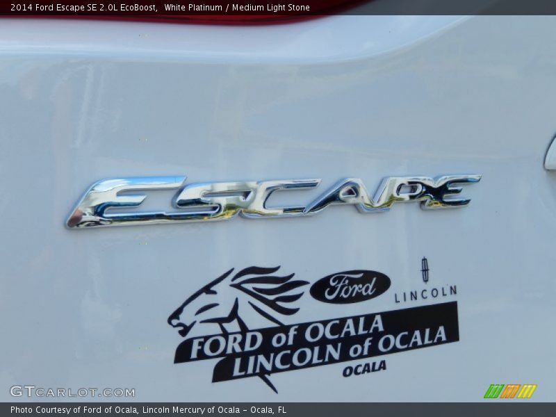 White Platinum / Medium Light Stone 2014 Ford Escape SE 2.0L EcoBoost