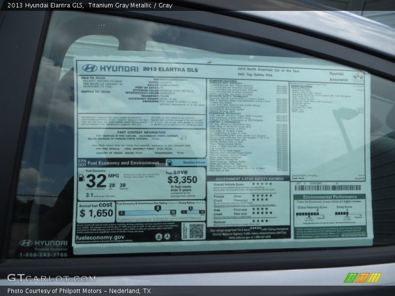 Titanium Gray Metallic / Gray 2013 Hyundai Elantra GLS