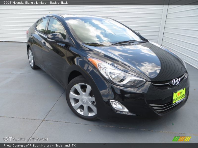 Black / Black 2013 Hyundai Elantra Limited