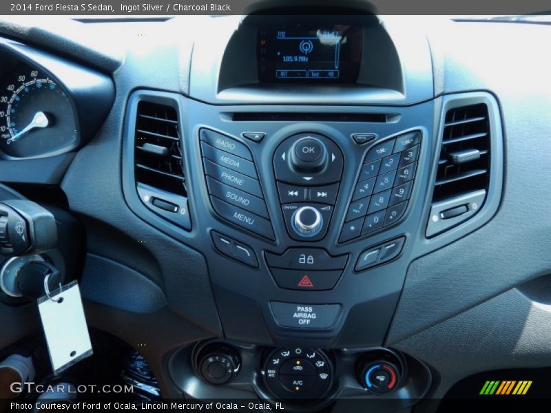 Ingot Silver / Charcoal Black 2014 Ford Fiesta S Sedan