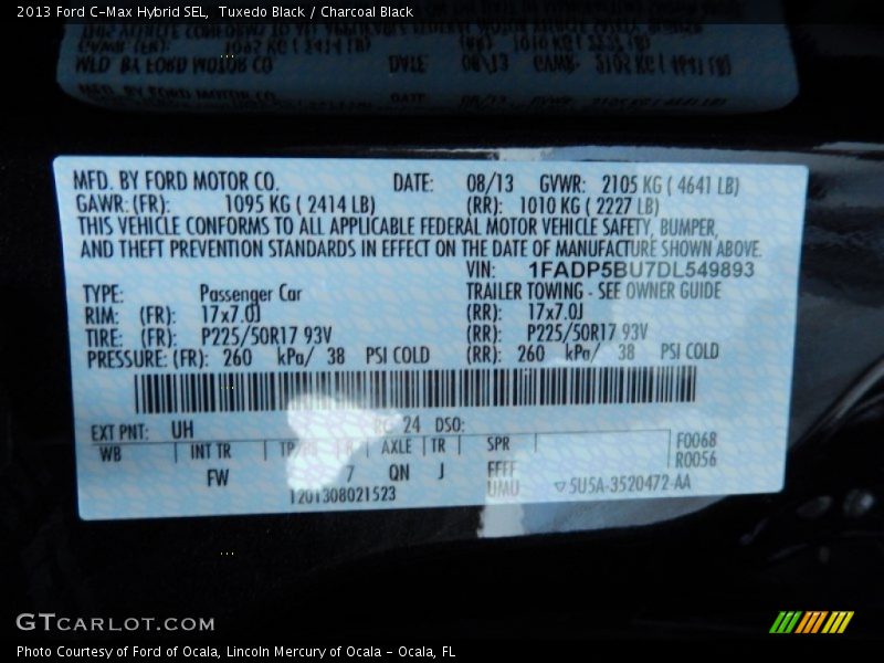 Tuxedo Black / Charcoal Black 2013 Ford C-Max Hybrid SEL