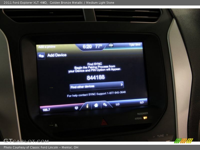 Golden Bronze Metallic / Medium Light Stone 2011 Ford Explorer XLT 4WD