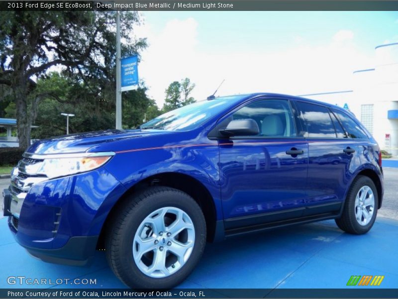 Deep Impact Blue Metallic / Medium Light Stone 2013 Ford Edge SE EcoBoost