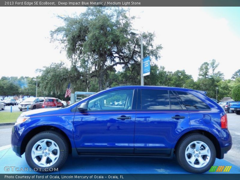 Deep Impact Blue Metallic / Medium Light Stone 2013 Ford Edge SE EcoBoost