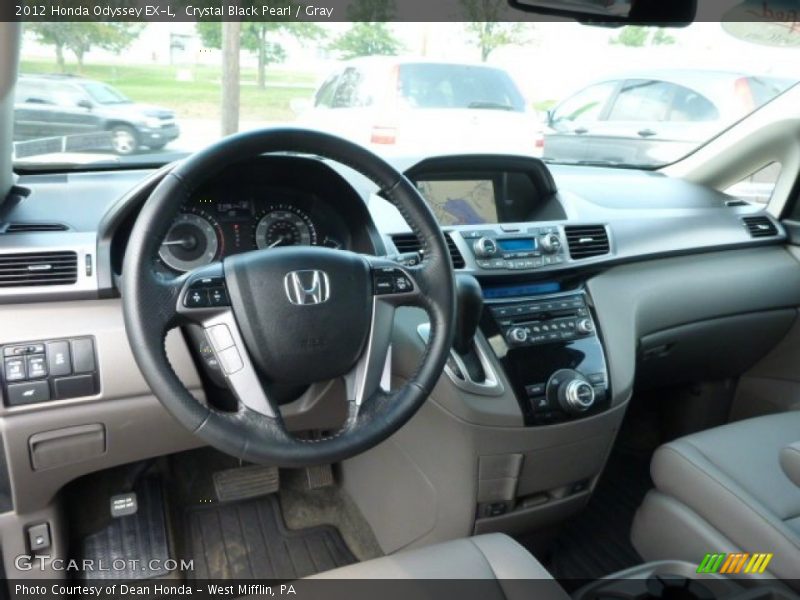 Crystal Black Pearl / Gray 2012 Honda Odyssey EX-L