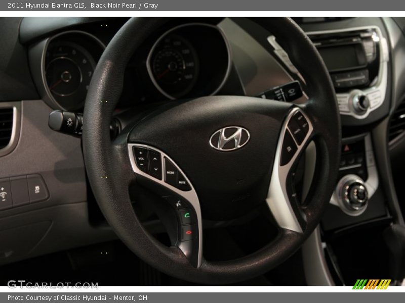 Black Noir Pearl / Gray 2011 Hyundai Elantra GLS