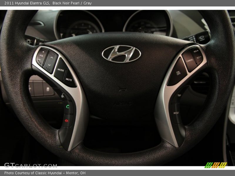 Black Noir Pearl / Gray 2011 Hyundai Elantra GLS