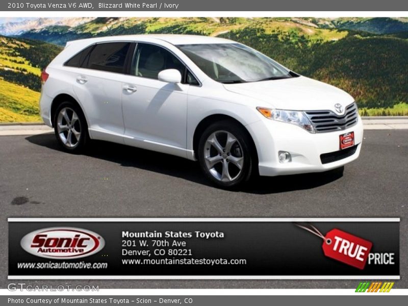 Blizzard White Pearl / Ivory 2010 Toyota Venza V6 AWD