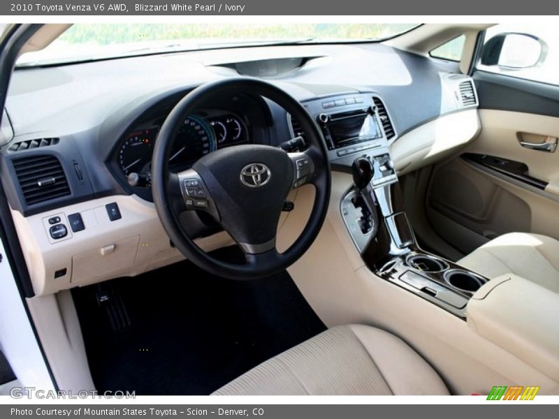 Blizzard White Pearl / Ivory 2010 Toyota Venza V6 AWD