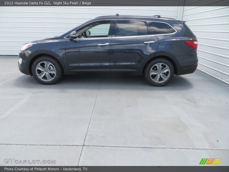 Night Sky Pearl / Beige 2013 Hyundai Santa Fe GLS