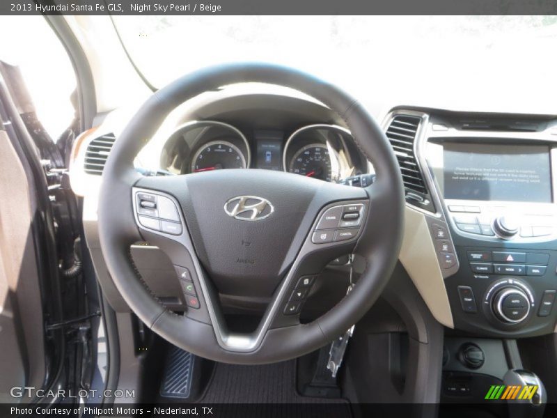 Night Sky Pearl / Beige 2013 Hyundai Santa Fe GLS