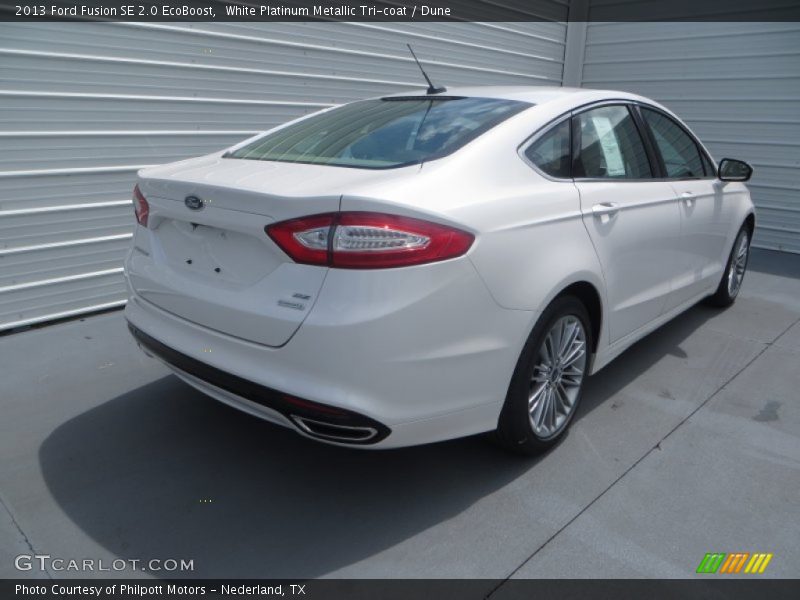 White Platinum Metallic Tri-coat / Dune 2013 Ford Fusion SE 2.0 EcoBoost