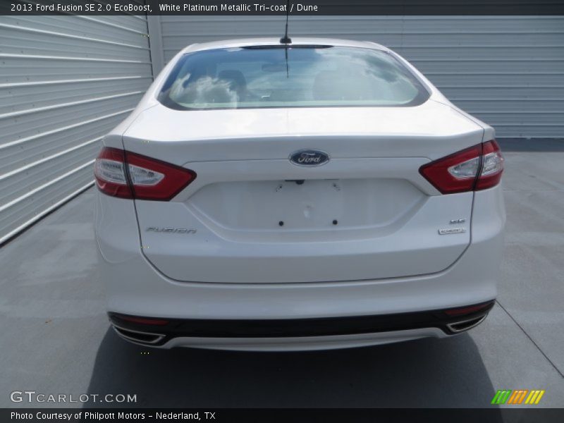 White Platinum Metallic Tri-coat / Dune 2013 Ford Fusion SE 2.0 EcoBoost