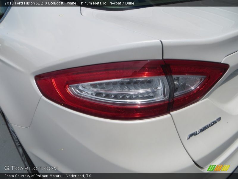 White Platinum Metallic Tri-coat / Dune 2013 Ford Fusion SE 2.0 EcoBoost