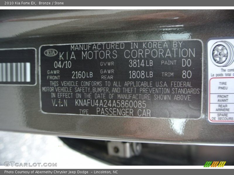 Bronze / Stone 2010 Kia Forte EX