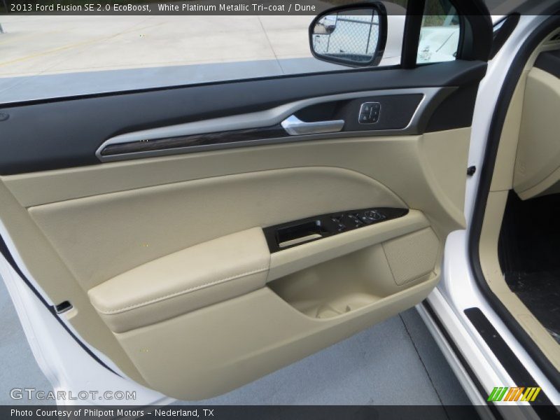 White Platinum Metallic Tri-coat / Dune 2013 Ford Fusion SE 2.0 EcoBoost