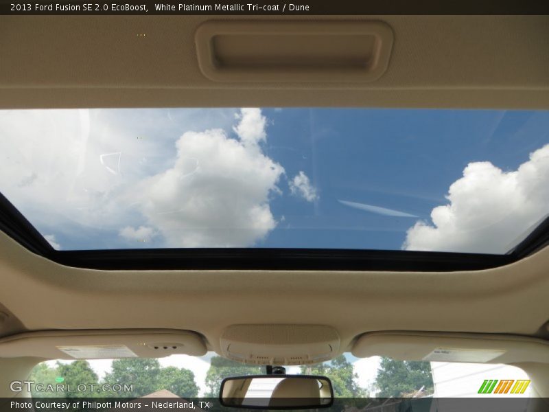 White Platinum Metallic Tri-coat / Dune 2013 Ford Fusion SE 2.0 EcoBoost