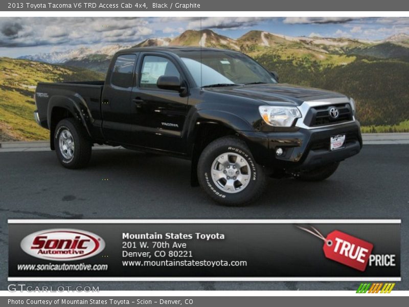 Black / Graphite 2013 Toyota Tacoma V6 TRD Access Cab 4x4