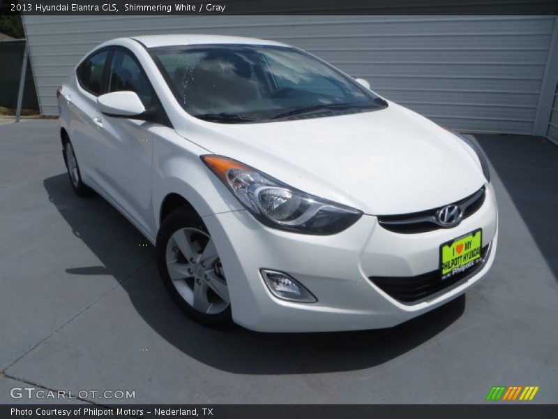 Shimmering White / Gray 2013 Hyundai Elantra GLS