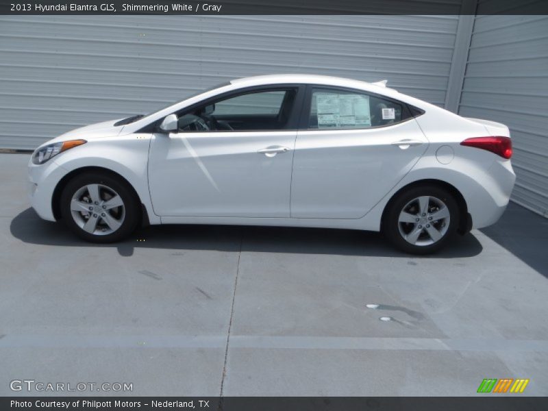 Shimmering White / Gray 2013 Hyundai Elantra GLS