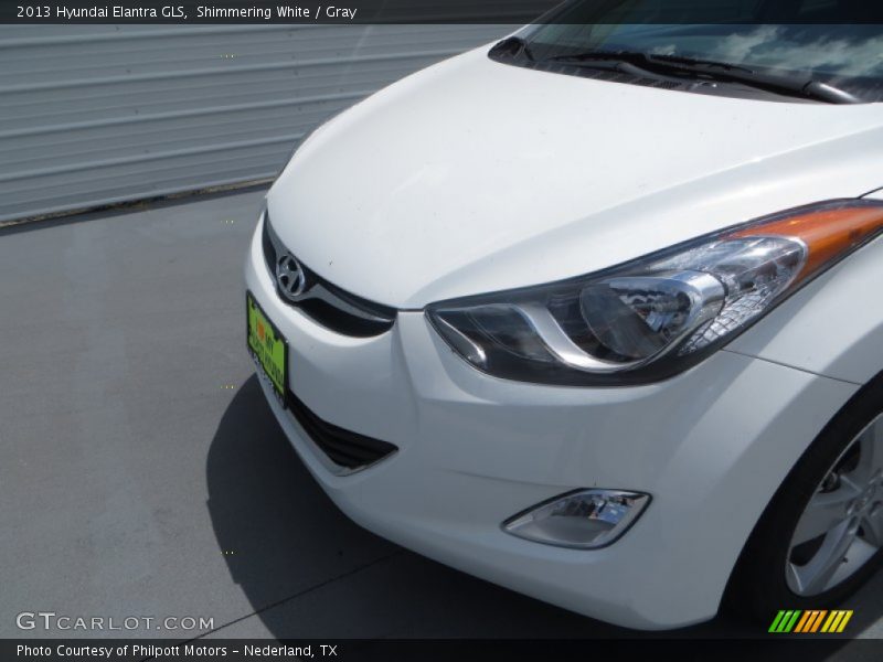 Shimmering White / Gray 2013 Hyundai Elantra GLS