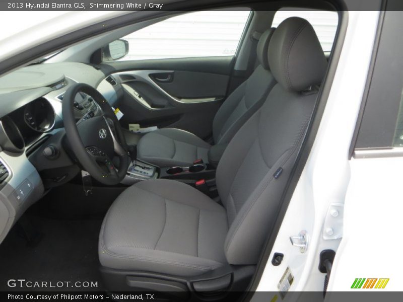Shimmering White / Gray 2013 Hyundai Elantra GLS