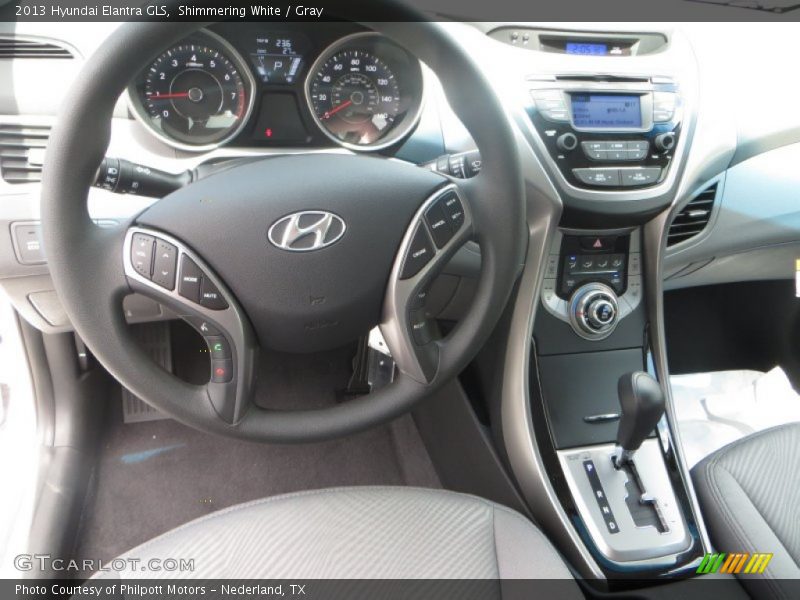 Shimmering White / Gray 2013 Hyundai Elantra GLS