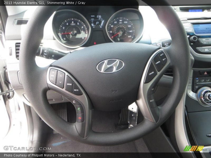 Shimmering White / Gray 2013 Hyundai Elantra GLS