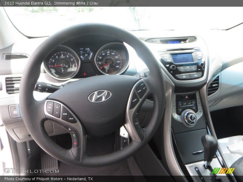 Shimmering White / Gray 2013 Hyundai Elantra GLS