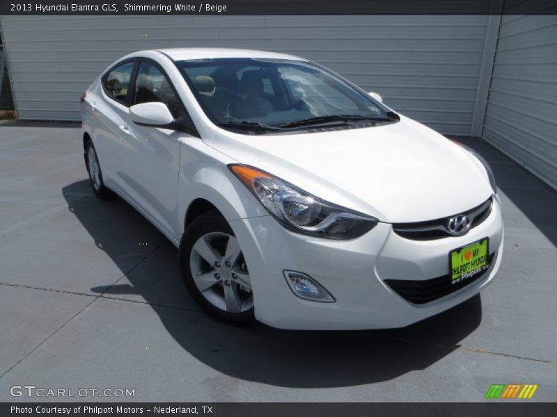 Shimmering White / Beige 2013 Hyundai Elantra GLS