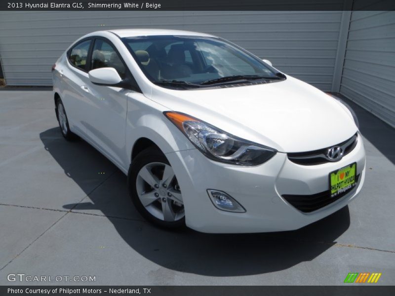 Shimmering White / Beige 2013 Hyundai Elantra GLS