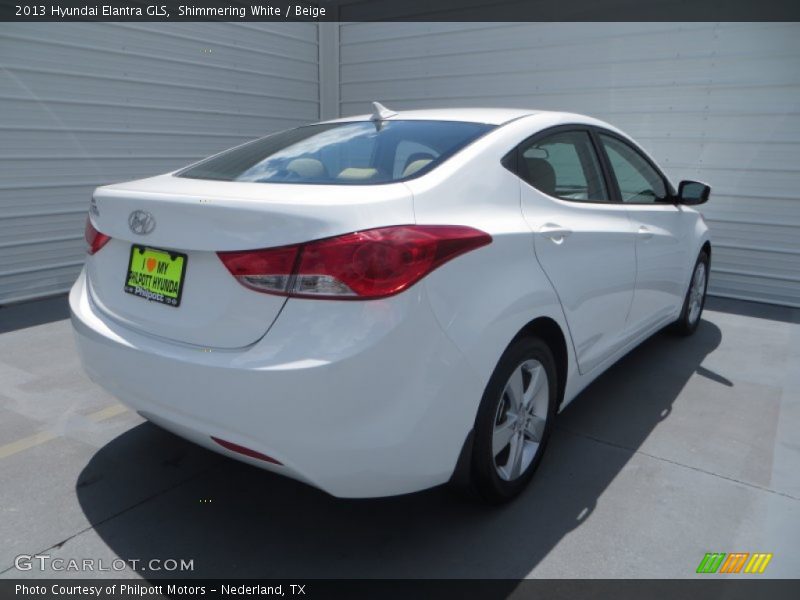 Shimmering White / Beige 2013 Hyundai Elantra GLS