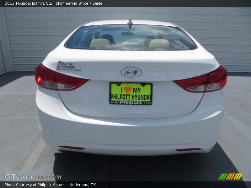Shimmering White / Beige 2013 Hyundai Elantra GLS