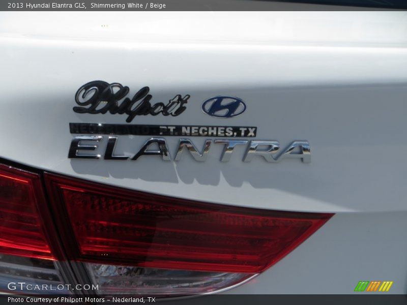 Shimmering White / Beige 2013 Hyundai Elantra GLS