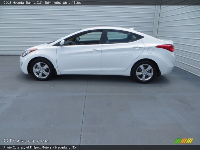 Shimmering White / Beige 2013 Hyundai Elantra GLS