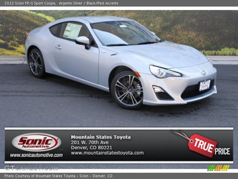 Argento Silver / Black/Red Accents 2013 Scion FR-S Sport Coupe