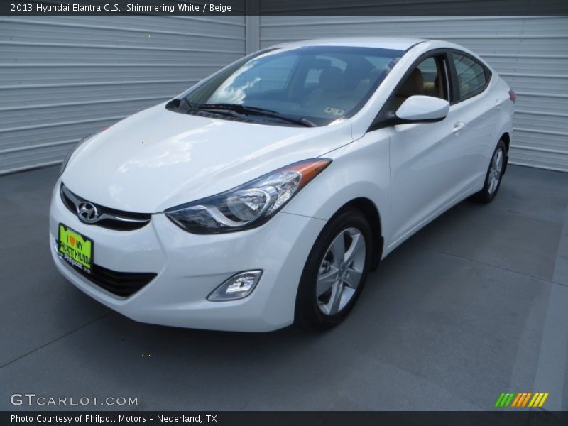 Shimmering White / Beige 2013 Hyundai Elantra GLS