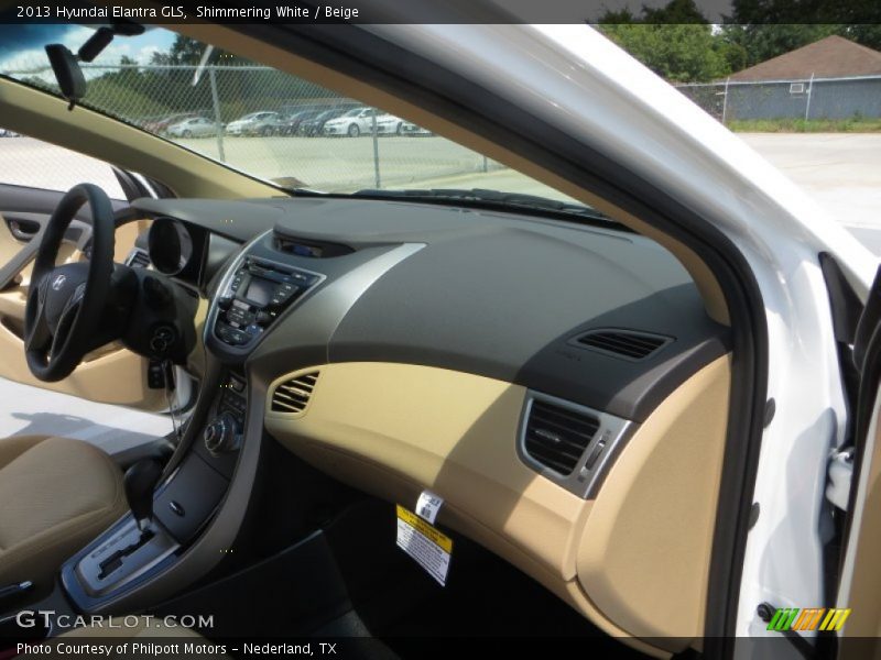Shimmering White / Beige 2013 Hyundai Elantra GLS