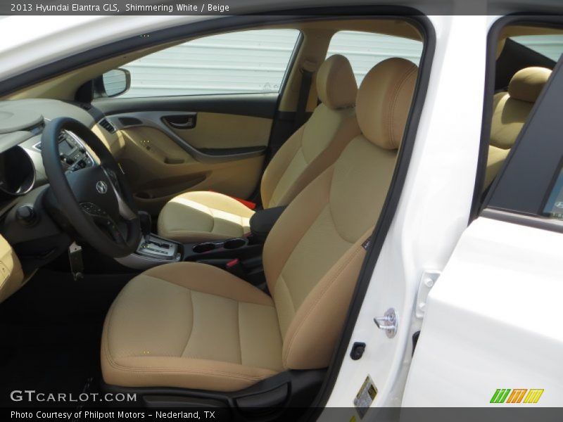 Shimmering White / Beige 2013 Hyundai Elantra GLS